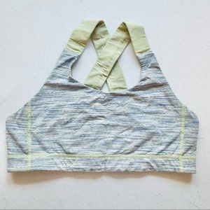 Lululemon Sports Bra 12 Gray Stripe